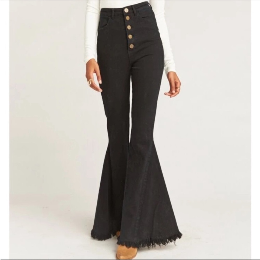 Like New! Show Me Your Mumu Berkeley Button Up Bell Bottoms Flared Jeans Size 26